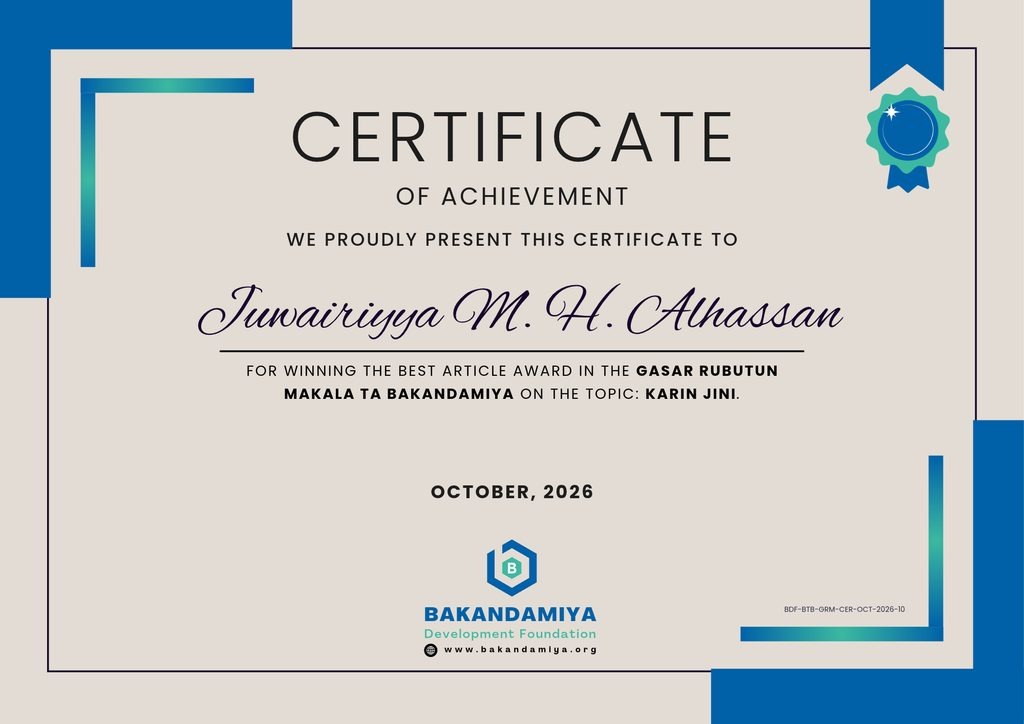 Juwairiyya M. H. Alhassan - Cert GRM Oct 2026